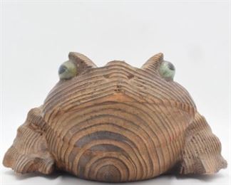 Set of Assorted Wooden Frog Decorations 