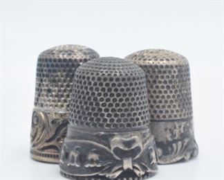17 grams Sterling Silver Thimbles 