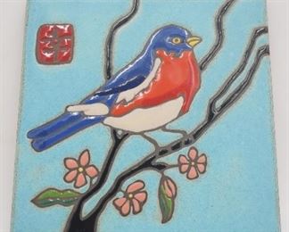 Hand Painted Avian Themed Tile 