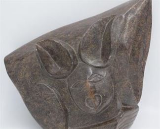 Very Large Stone Carved Bat Sculpture (Zinzonda) 