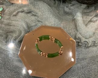 Jade & 14k Gold Bracelet