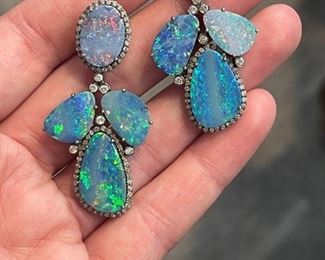 black opal earrings