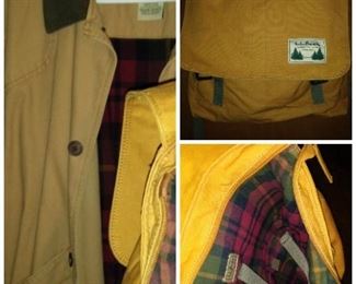 LL Bean jackets, bags, and outdoor gear