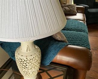 pair of beautiful intricate design lamps
