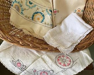 Hand-embroidered Vintage linens