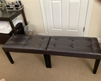 2 Faux Leather Benches