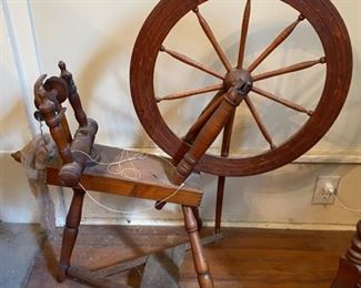 Old Oak Spinning Wheel
