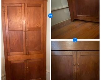 Beautiful Cherry Corner Cupboard - Simple Details - Smaller in size