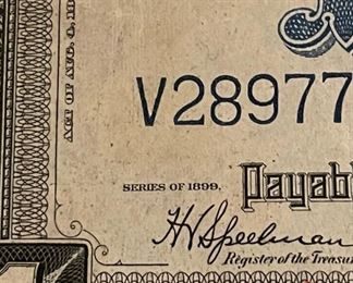 1899 Black Eagle Lincoln Grant Silver Certificate