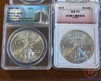 SILVER American Eagles GRADED