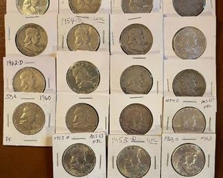 SILVER Franklin Half Dollars