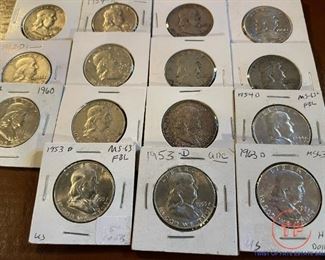 SILVER Franklin Half Dollars
