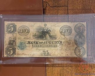1852 Bank of Augusta $5 Note
