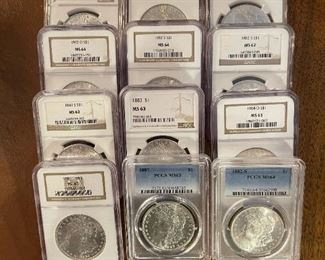 Graded SILVER Morgan Dollars