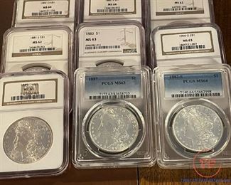Graded SILVER Morgan Dollars