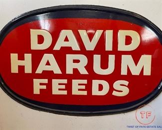 Vintage David Harum Feed Embossed Metal Sign(s)