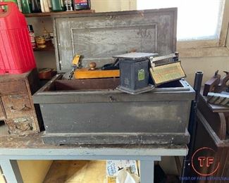Antique Carpenter's Trunk / Cabinet with Original Lock and Key