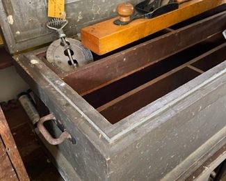 Antique Carpenter's Trunk / Cabinet with Original Lock and Key