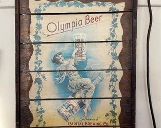 1974 Olympia Beer Wood Slat Sign