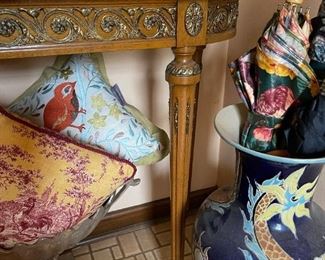 Vintage Marble Topped Hallway / Entryway Table