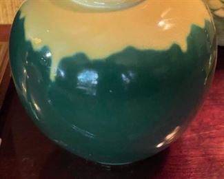 1950's ROOKWOOD Pottery Yellow and Green Drip Vase