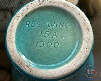 RED WING Turquoise Pottery Vase