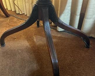 Vintage Henredon Style Round Side Table with Double Drawer