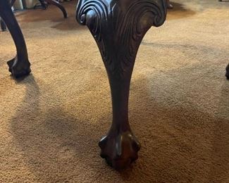 Glass Topped Coffee Table with Claw and Ball Feet