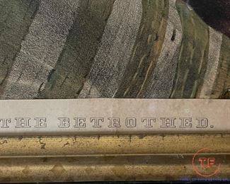 Currier and Ives "The Betrothed" Hand Colored Lithograph