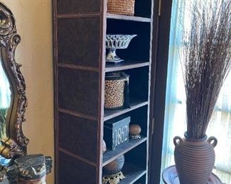 Leather Wrapped Display Cabinet