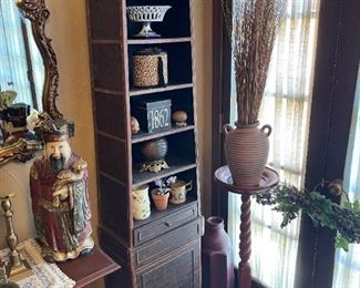 Leather Wrapped Display Cabinet
