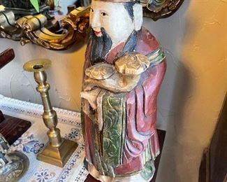 Hand Carved Wood Chinese Imperial Emperor Figure