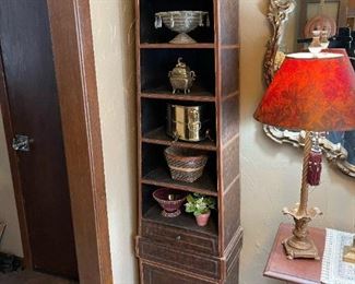 Leather Wrapped Display Cabinet