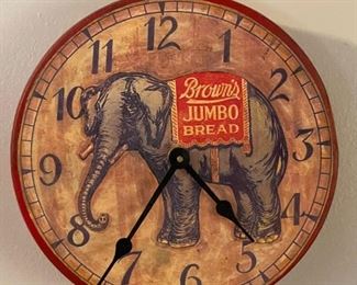 1930's BROWN'S Jumbo Bread Tin Wall Clock