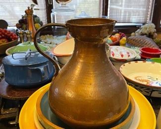 Vintage Hammered Copper Pitcher