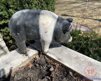 Concrete Pig Yard Art