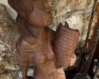 Pair Haitian vintage carvings 