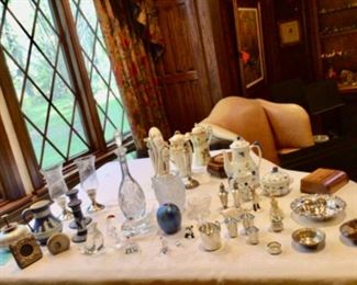 Swarovski, Lalique, Bing & Grondahl, Sterling, Wedgwood , chocolate pots