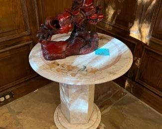 Marble table, Wild Asian horse figure