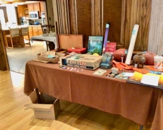 Games, trains, sports items, cards, political buttons 