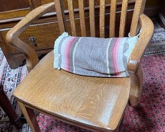 Antique Oak Office Chair	
