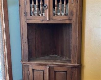 Rustic Wood Corner Cabinet	

