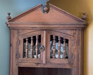 Rustic Wood Corner Cabinet	
