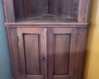 Rustic Wood Corner Cabinet	
