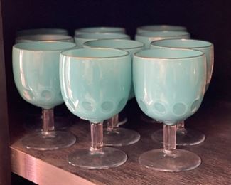 11pc Blue Drinking Glasses	
