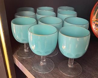 11pc Blue Drinking Glasses	
