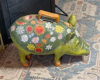 Giant Paper Mache Piggy Bank Pig	
