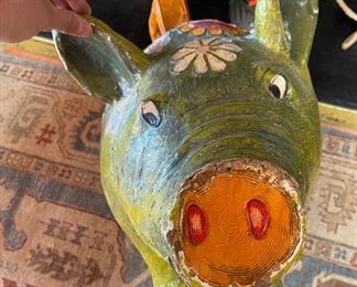 Giant Paper Mache Piggy Bank Pig	
