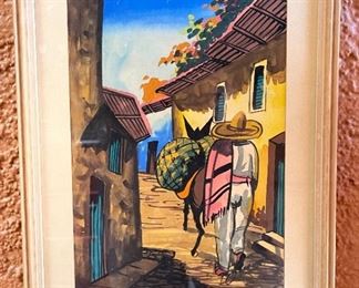 Original Art Man with donkey	
