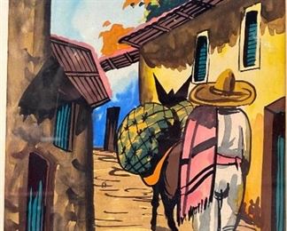 Original Art Man with donkey	
